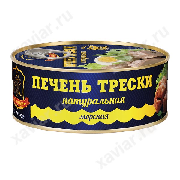 Печень трески натуральная Высший сорт «Хавиар», 230 гр. (Мурманск, морской печень)