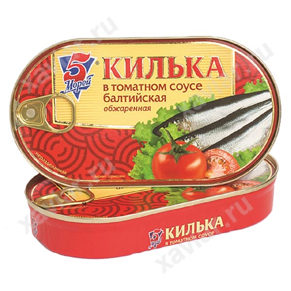 Килька балтийская в томатном соусе «5 Морей», 175 гр.