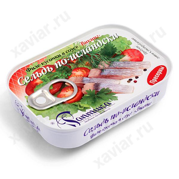 Сельдь филе-кусочки в соусе Викинг по-исландски «Раптика», 115 гр.