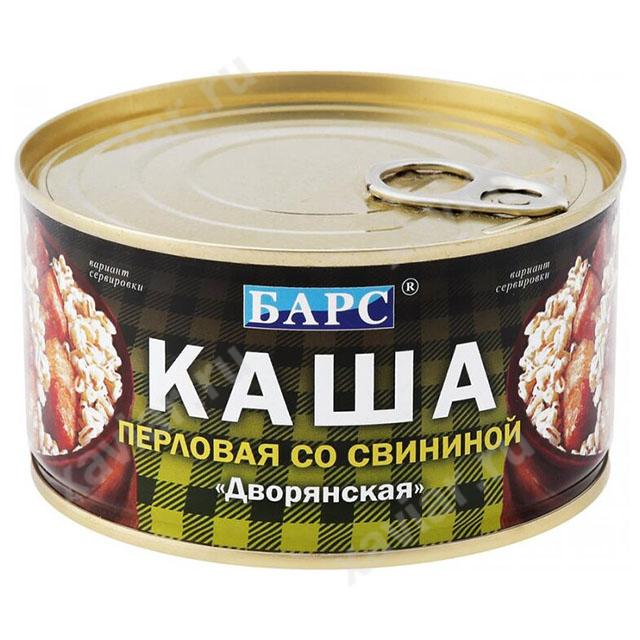 Каша Дворянская перловая с говядиной «Барс», 325 гр.