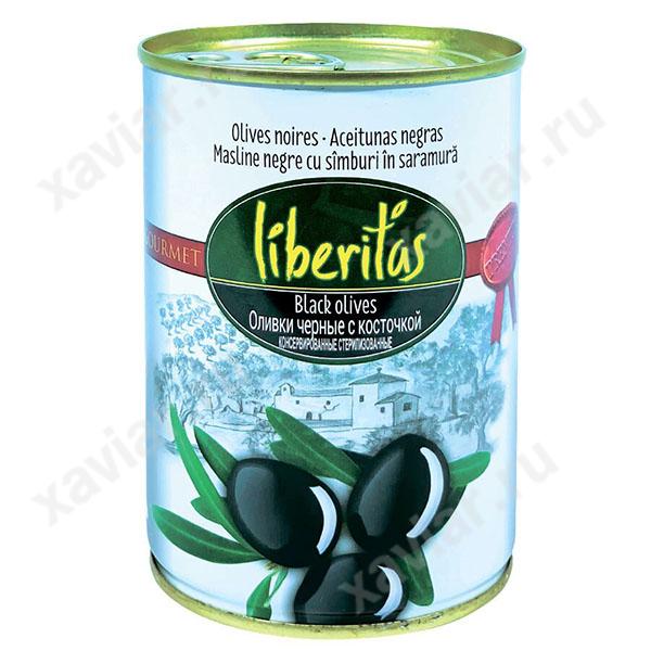 Маслины черные с косточкой​​ «Liberitas» 425г.